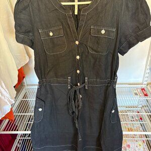 Maeve Black Linen Dress